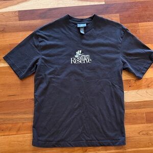 H&M Chocolate Brown Short-Sleeve Tee with White 'Natural Reserve' Logo